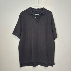 Men’s Charcoal Gray Polo Collared Shirt Sz L Cambridge Classics Work‎ School